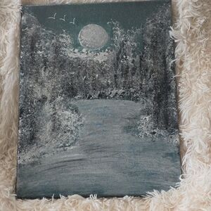 Mystical Moonlit River Canvas Art